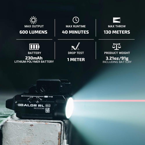 OLIGHT BALDR RL MİNİ LED / RED POINTER TABANCA FENERİ