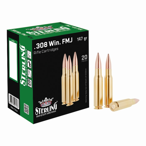 STERLING 308Win. FMJ 147GR FİŞEK